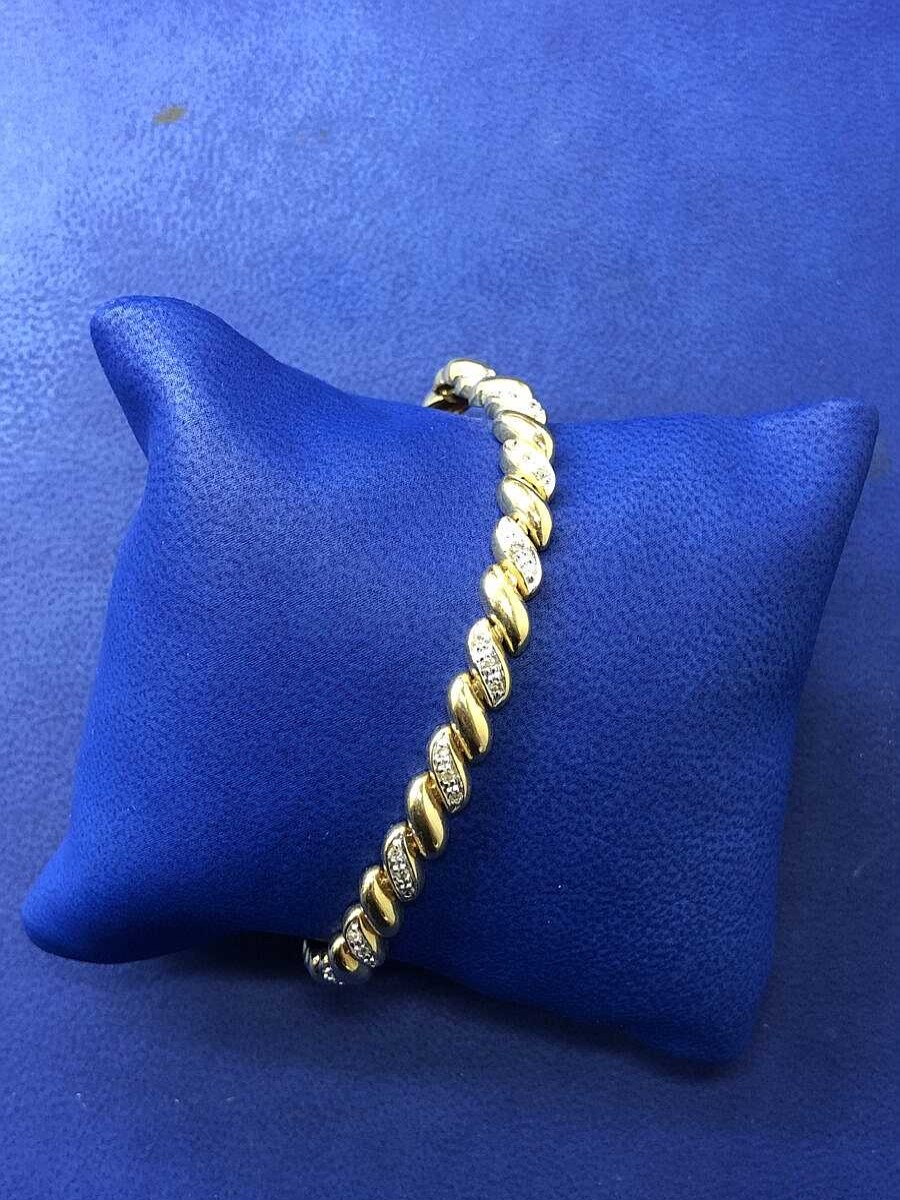 Pulsera Espiral Montado En Oro Bicolor De Ley 18Kts | Joyería Finarte New