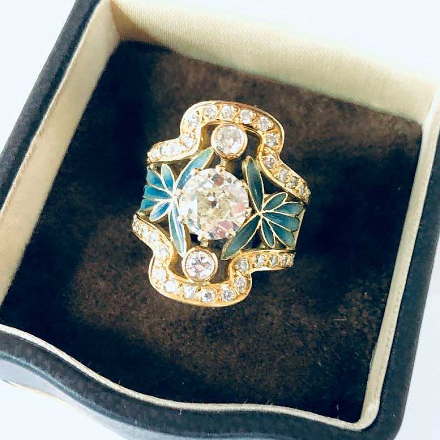 Sortija Lanzadera Con Diamante Central Engastado | Joyería Finarte Online