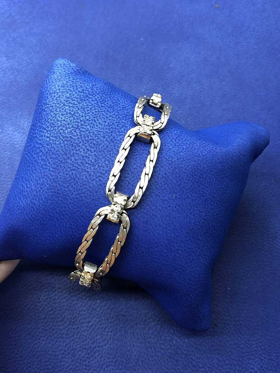 Pulsera Con Brillantes 1,50 Cts Montado En Oro Blanco De Ley 18Kts | Joyería Finarte Clearance