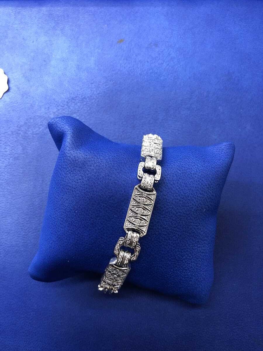 Pulsera Con Brillantes 3Cts Montado En Oro Blanco De Ley 18Kts | Joyería Finarte Hot