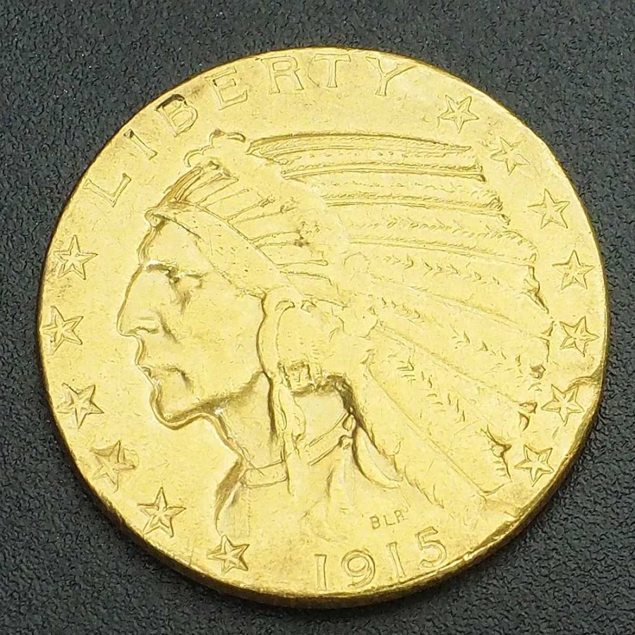 Moneda De 5 D Lares Indio. A O 1915. Oro. | Joyería Finarte Hot