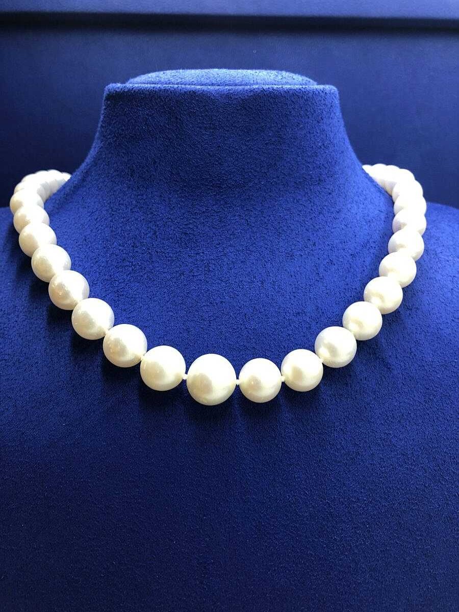 Gargantilla De Perlas Australianas Con Broche Media Perla Y Rodeada De Brillantes Montada En Oro Blanco De Ley 18Kts | Joyería Finarte Wholesale