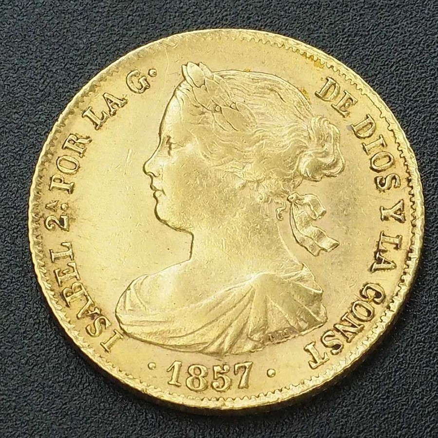 Moneda De Isabel Ii De 100 Reales. A O 1867. Barcelona. Oro. | Joyería Finarte New