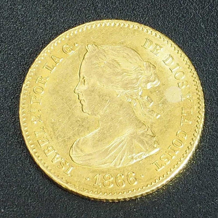 Moneda 4 Escudos Isabel Ii. A O 1866. Oro. | Joyería Finarte Hot