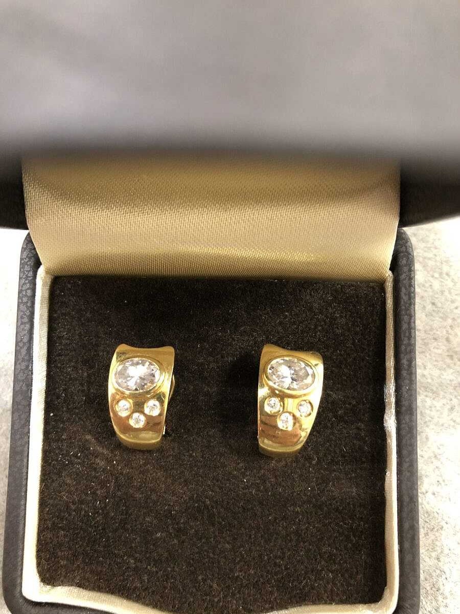 Pendientes Circonitas Montados En Oro Amarillo 18Ktes | Joyería Finarte Hot