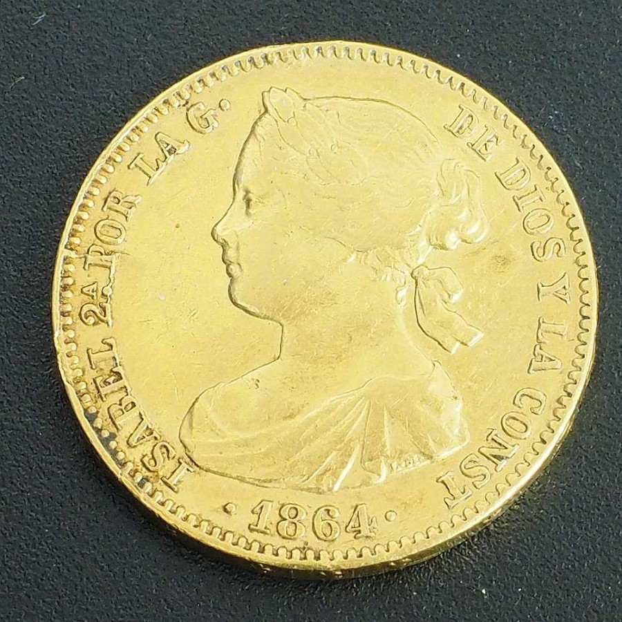 Moneda 100 Reales De Isabel Ii. A O 1864. Oro. | Joyería Finarte Clearance