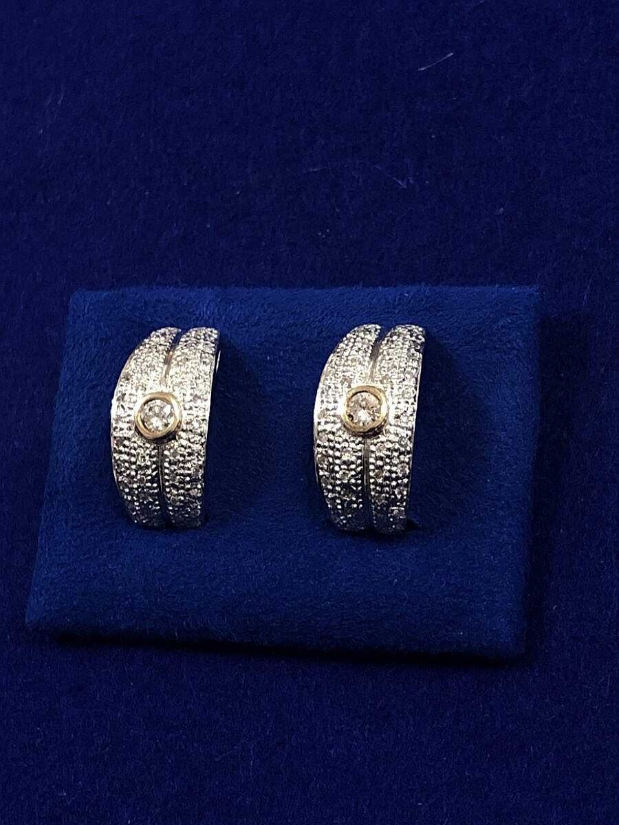 Pendientes Con Cuajada De Brillantes 1,20 Cts. Montados En Oro Bicolor De Ley 18 Kts. | Joyería Finarte Best