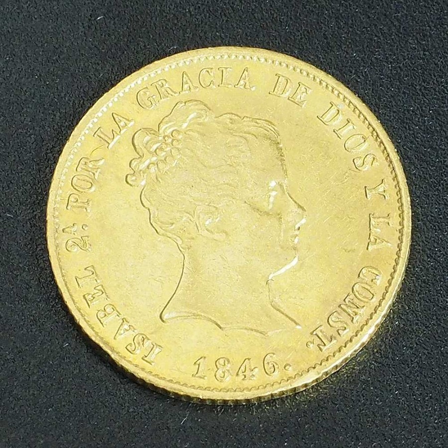 Moneda De 80 Reales De Isabel Ii. A O 1846. Sevilla. Oro. | Joyería Finarte New