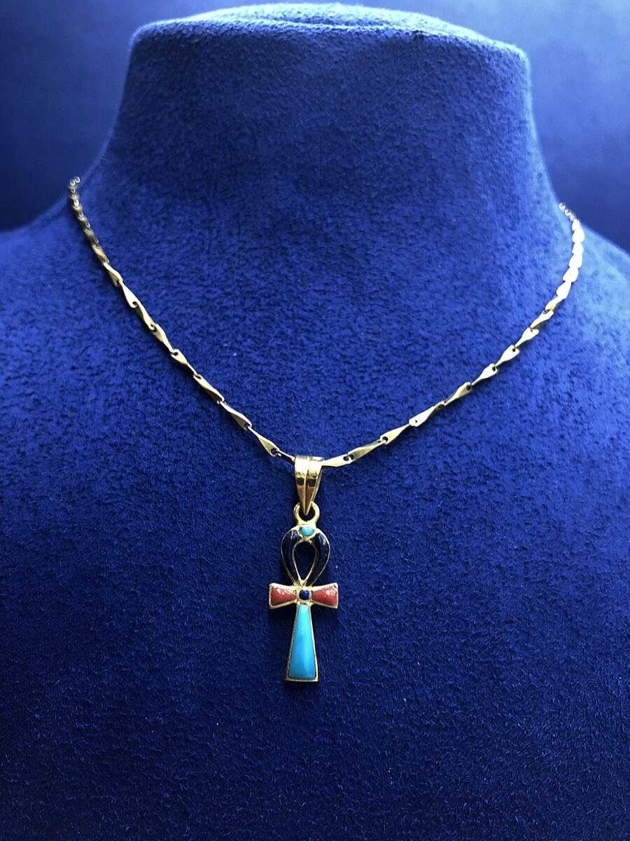 Cadena Con Colgante Con Cruz De La Vida Eterna Montado En Oro Amarillo De Ley 18Kts | Joyería Finarte Hot