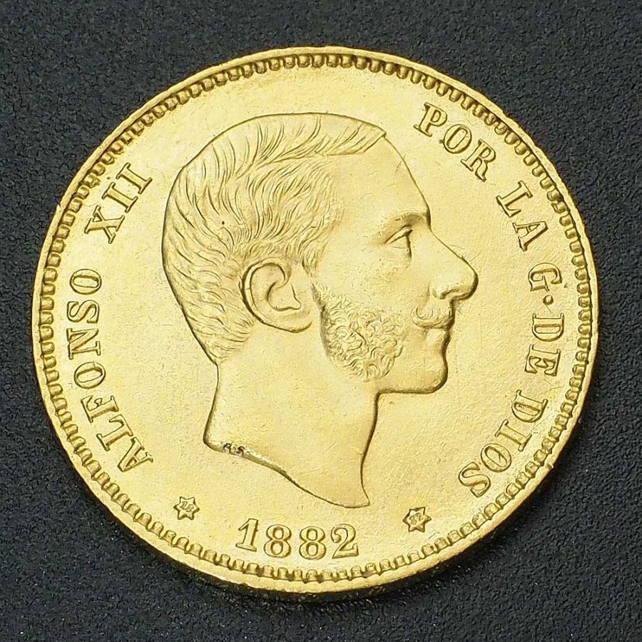 Moneda De Alfonso Xii De 25 Pesetas. A O 1882. Oro. | Joyería Finarte New