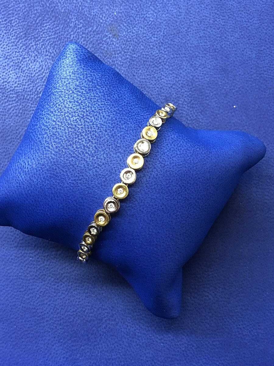 Pulsera Con C Rculos Con Brillantes 1Cts Montado En Oro Bicolor De Ley 18Kts | Joyería Finarte Clearance