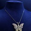 Cadena Con Colgante Mariposa Y Brillantes Montado En Oro Blanco De Ley 18Kts | Joyería Finarte New