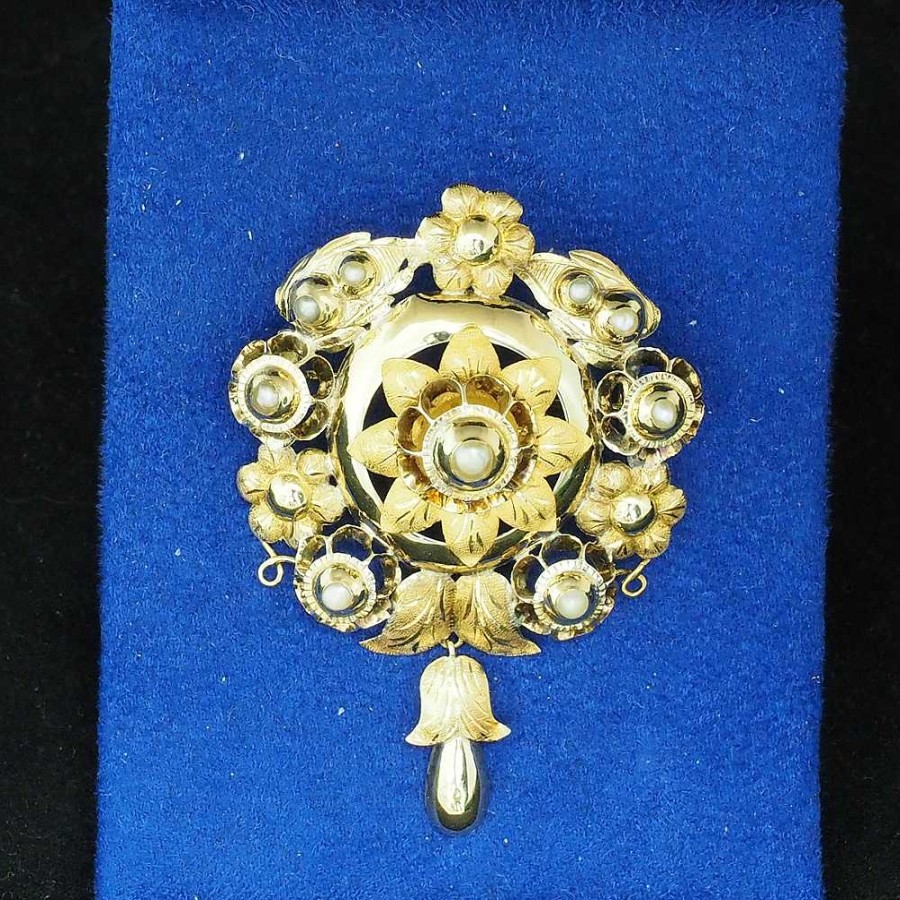 Broche Isabelinoo Con Perlas Montado En Oro De 18 Ktes. | Joyería Finarte Best